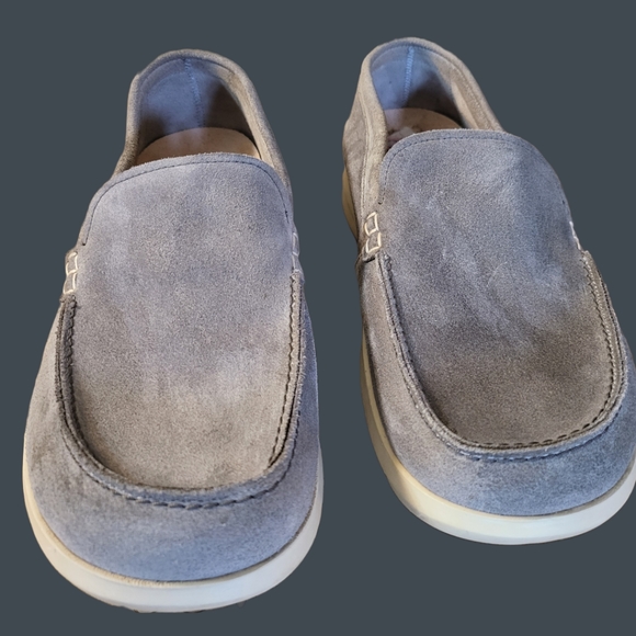 Birkenstock Blue-ish Grey Domingo Suede Leather Slip-on Casual ~Eur 43L / US 10 - Picture 2 of 10